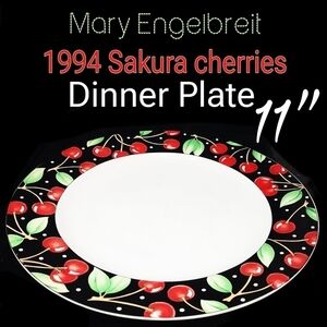 1994 Mary Engelbreit Sakura cherries 11" dinner plate